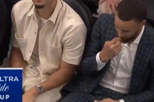 这是真詹蜜啊！网球冠军阿卡现身球场观看湖人比赛！